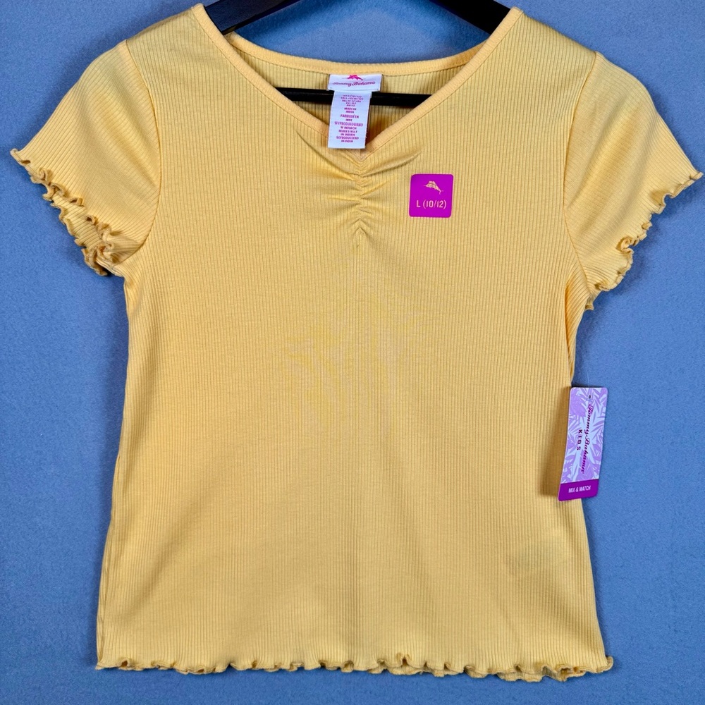Tommy Bahama Light Yellow Ribbed Top - Kids size 10/12